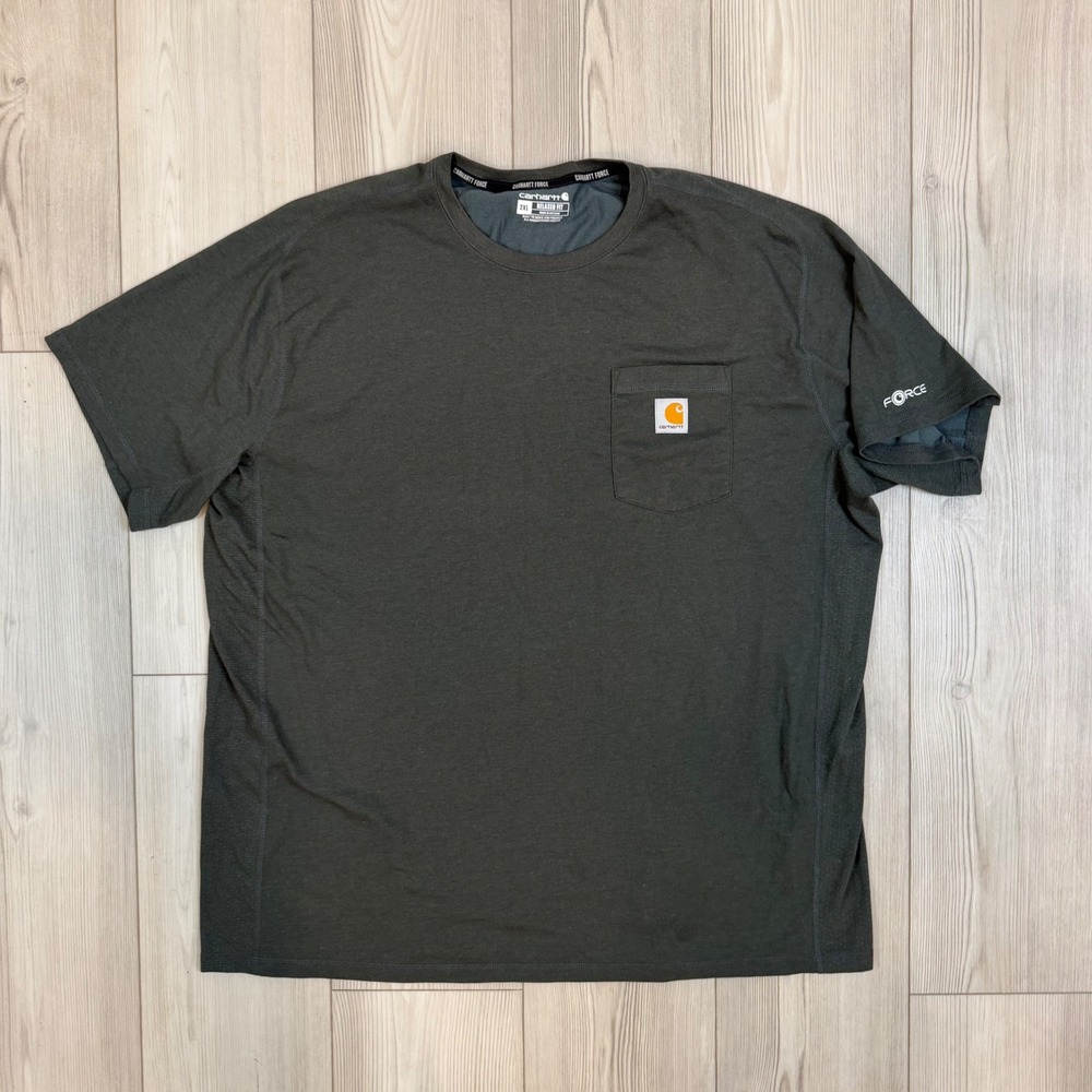 Carhartt Force Relaxed Fit Pocket T-Shirt Mens 2XL Gray Short Sleeve
